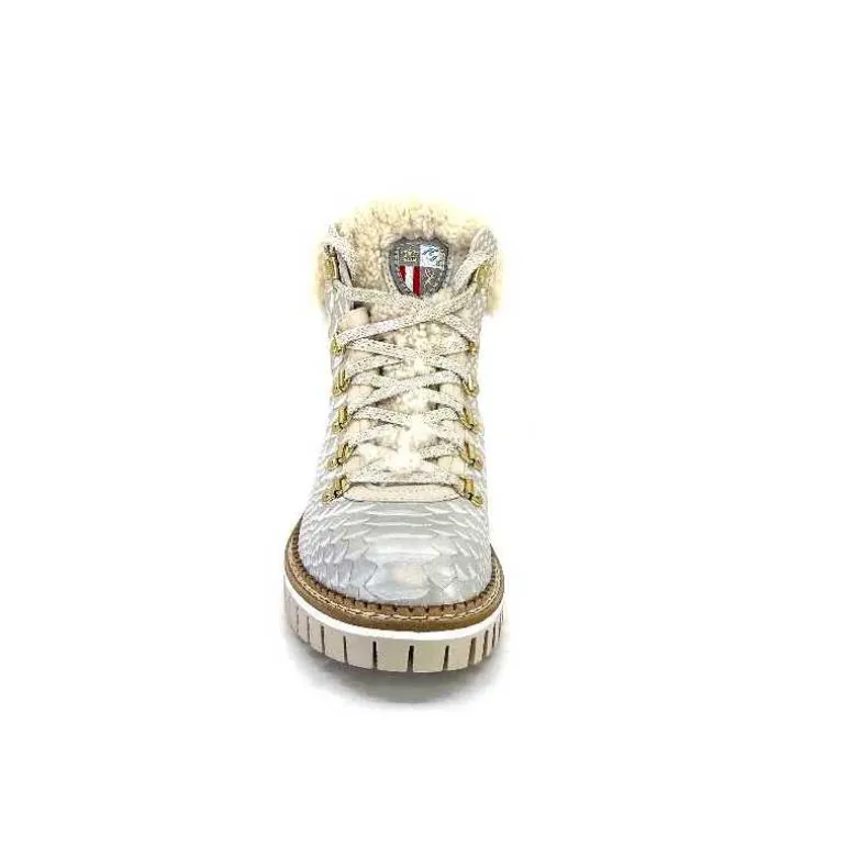 new italia Bottines Fourrées 2415464 Cuir Perla &amp; Doré Blanc Online