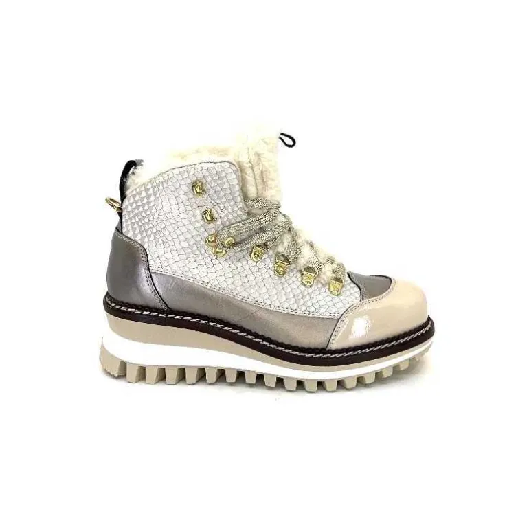 new italia Bottines Fourrées 24154646 Perla Cuir &amp; Doré Blanc Store