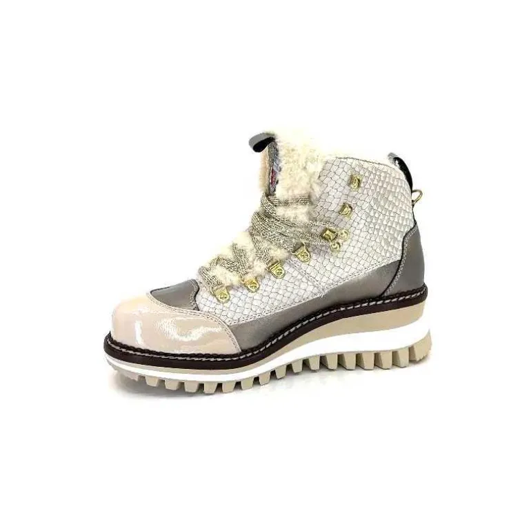 new italia Bottines Fourrées 24154646 Perla Cuir &amp; Doré Blanc Store