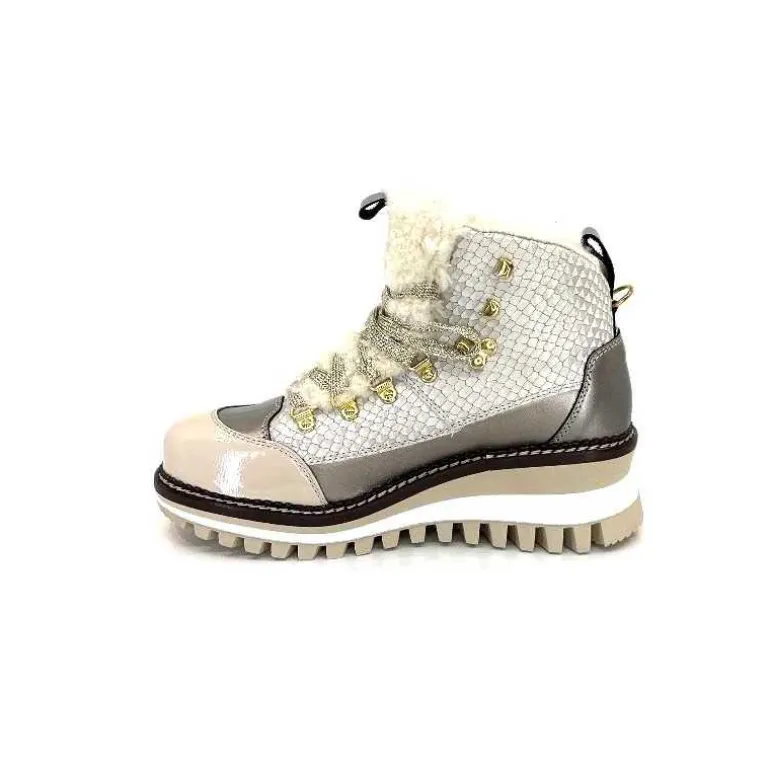 new italia Bottines Fourrées 24154646 Perla Cuir &amp; Doré Blanc Store
