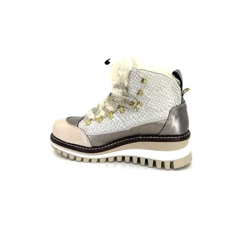 new italia Bottines Fourrées 24154646 Perla Cuir &amp; Doré Blanc Store