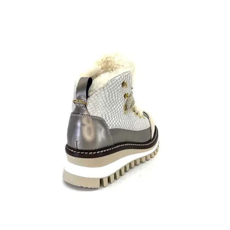 new italia Bottines Fourrées 24154646 Perla Cuir &amp; Doré Blanc Store