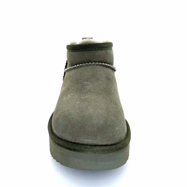 sweet heritage Bottines Fourrées Patineuse Daim Vert Discount