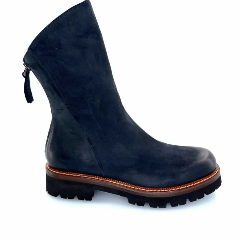 Ivoire0156 Bottines Ivoire 3270 Carrie Cuir Wash Marine Noir New