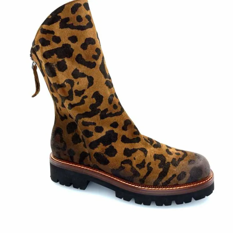 Ivoire0156 Bottines Ivoire 3270 Carrie Daim Imprimé Léo Marron Cheap