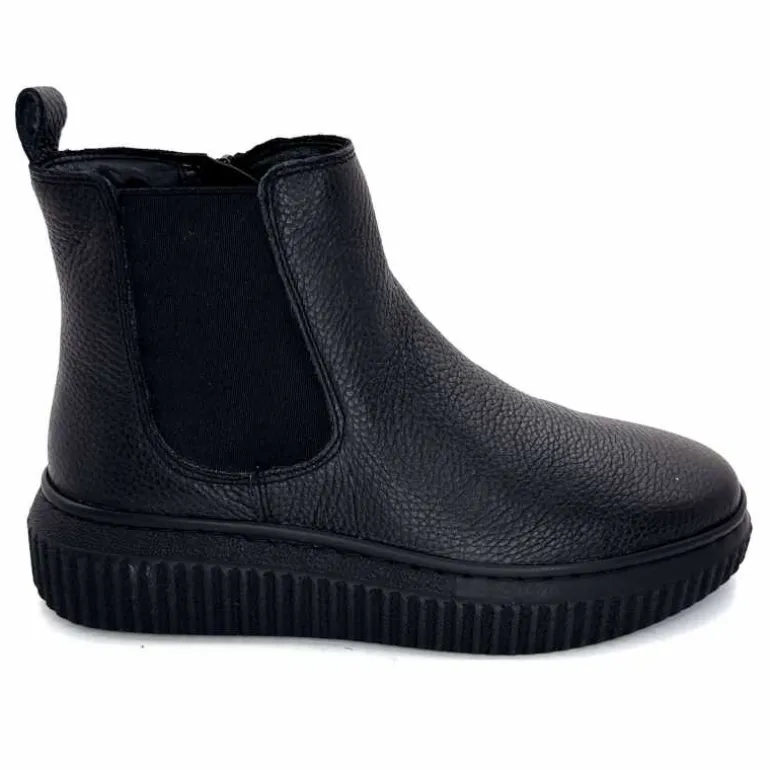 marchesini Bottines Ivoire 659020 Cuir Noir Fashion