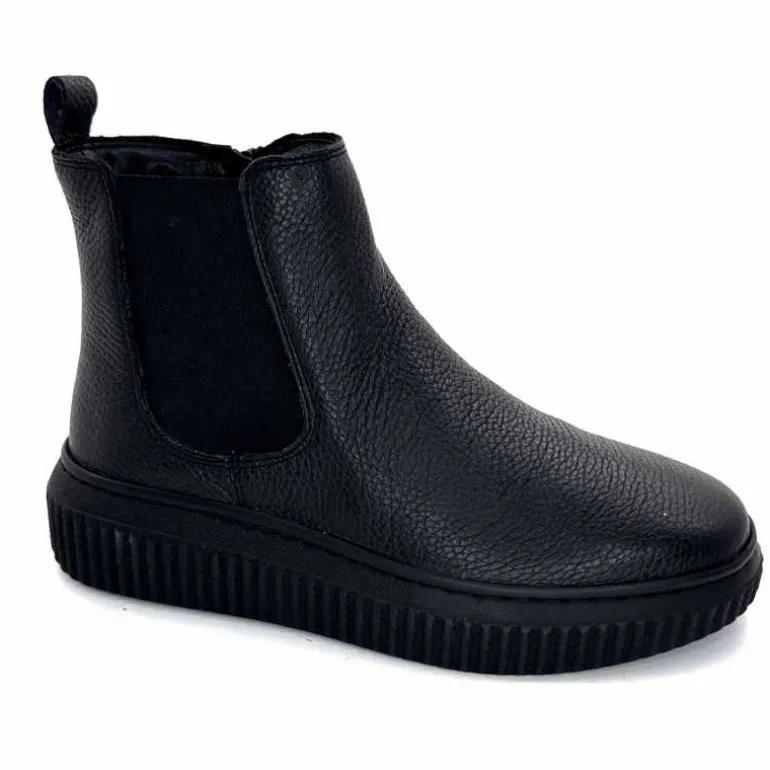 marchesini Bottines Ivoire 659020 Cuir Noir Fashion