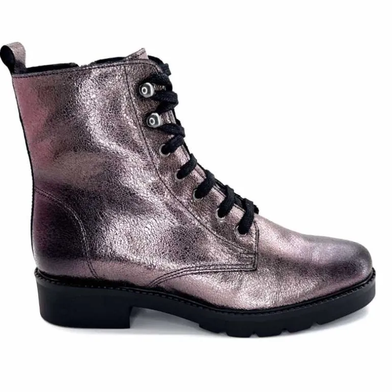 We Do Bottines Ivoire 77707 Cuir Plomb Acier Hot