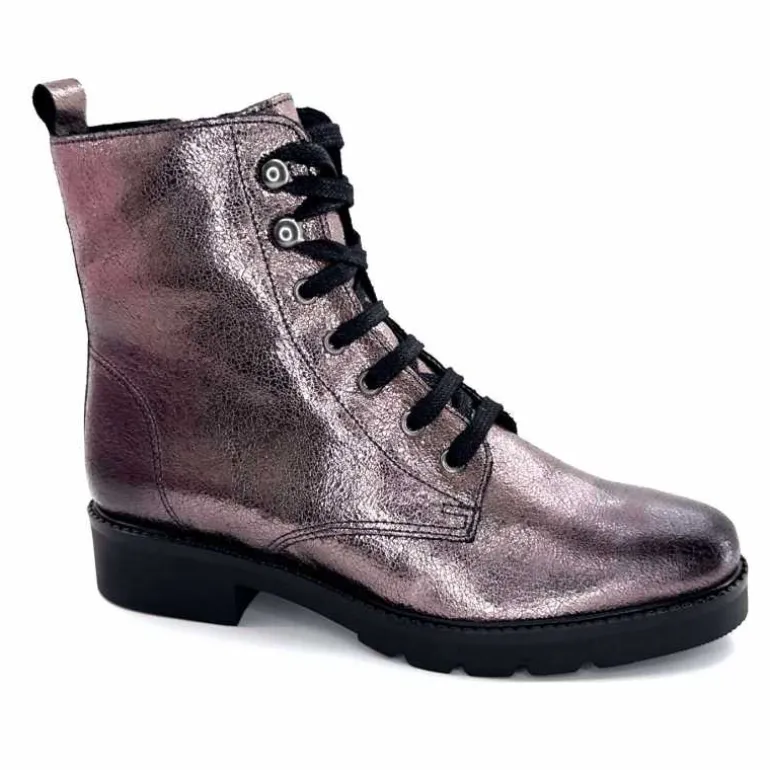 We Do Bottines Ivoire 77707 Cuir Plomb Acier Hot