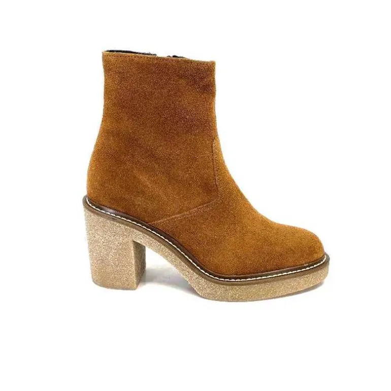 Ivoire0104a Bottines Ivoire 52245 Daim Cognac Cheap