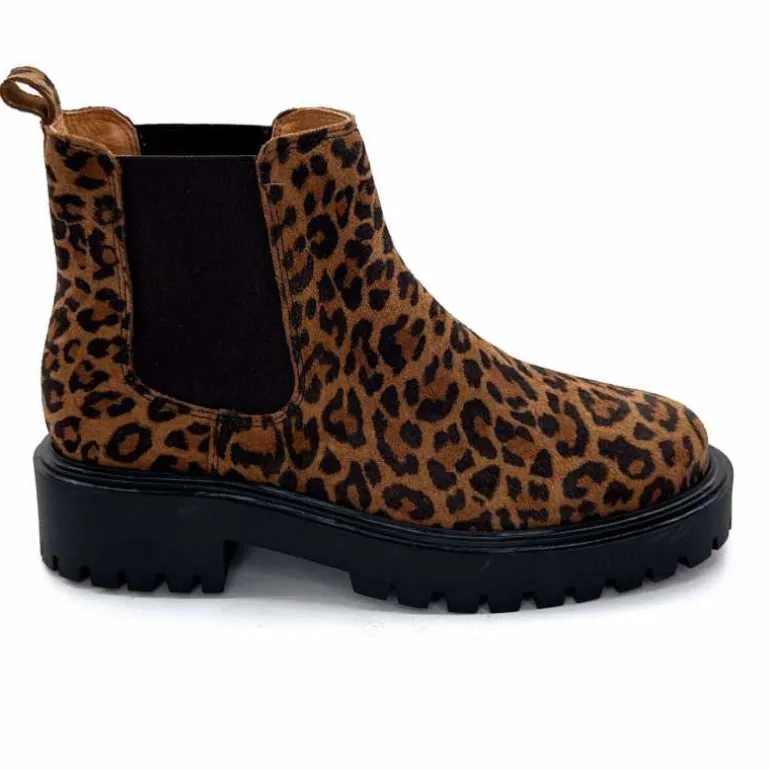 Ivoire0209b Bottines Ivoire 13295 Daim Léo Léopard Cheap