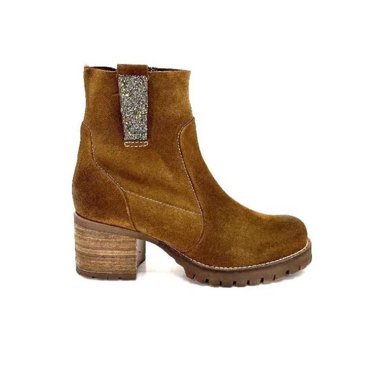 MKD Bottines Hana Daim Olio Camel Best Sale