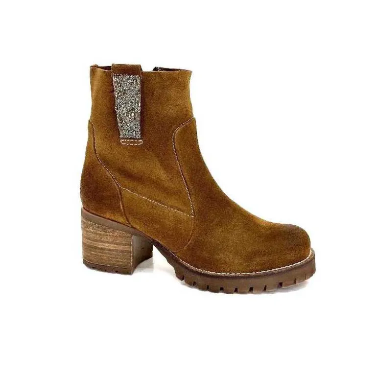 MKD Bottines Hana Daim Olio Camel Best Sale