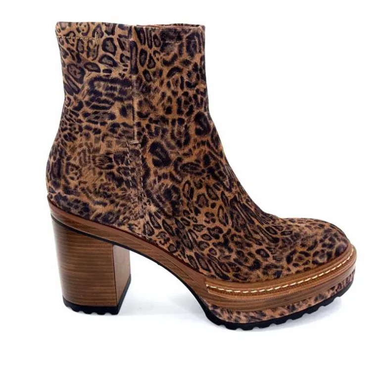 Pons Quintana Bottines 10078.022 Daim Léo Léopard Best