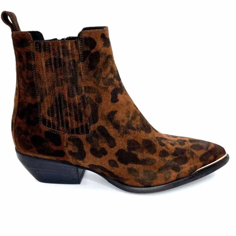 Ivoire0341a Bottines Santiags Ivoire Ar230p Daim Léo Léopard Shop