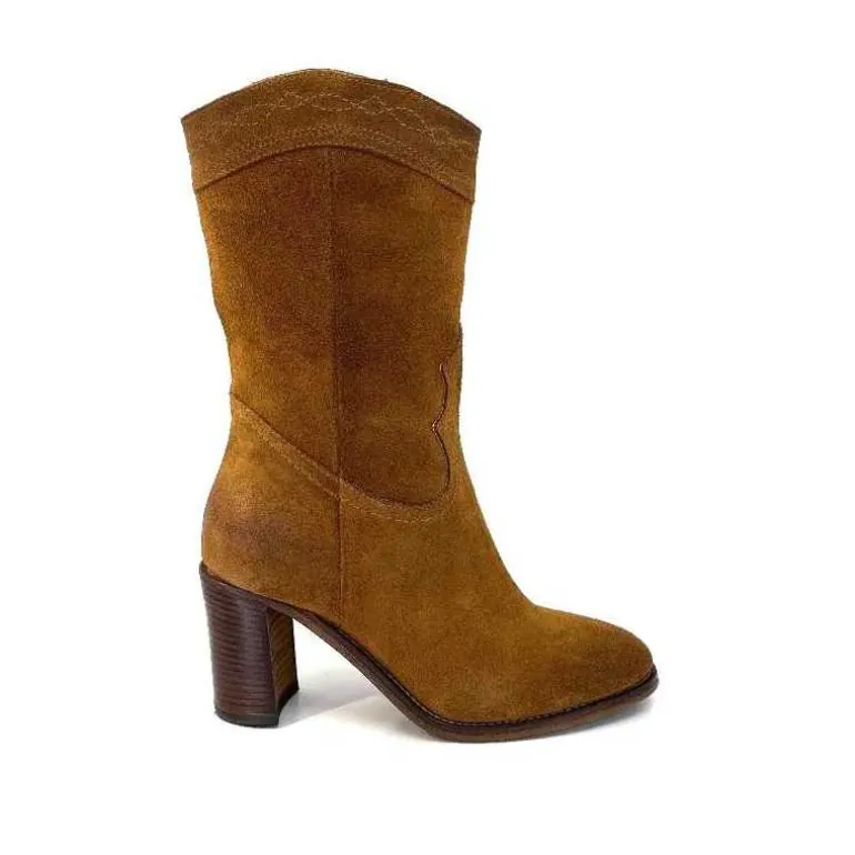 king Bottines Santiags 8212 Daim Camel Best Sale