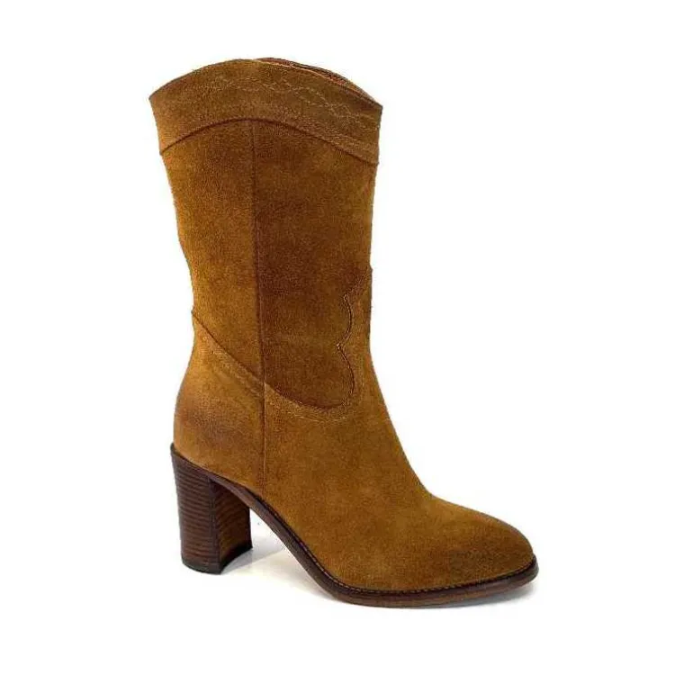 king Bottines Santiags 8212 Daim Camel Best Sale