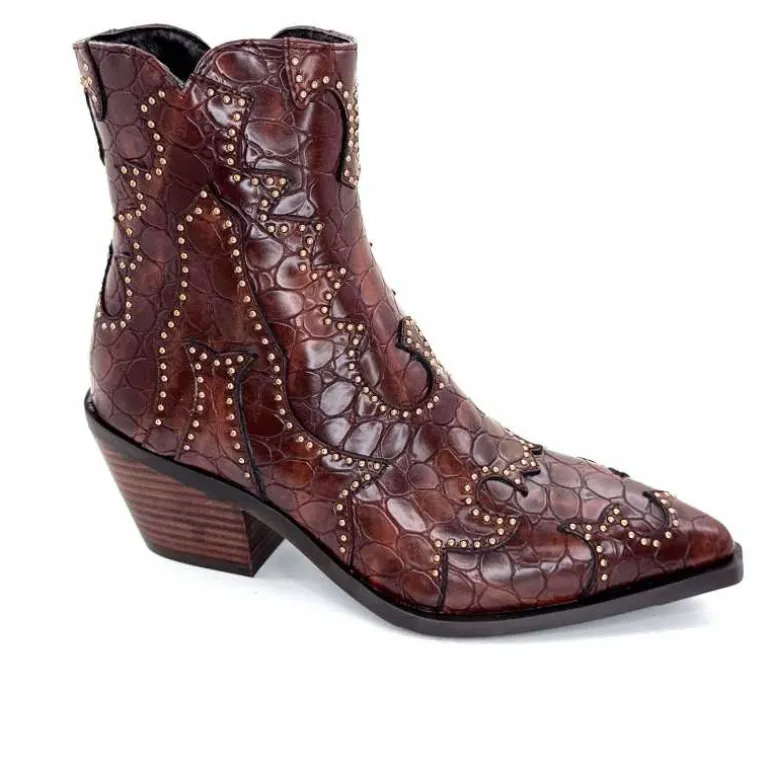 noa harmon Bottines Santiags 9098 Cuir Marron Fashion