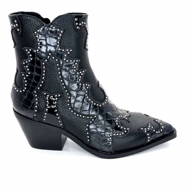 noa harmon Bottines Santiags 9098 Cuir Noir Shop