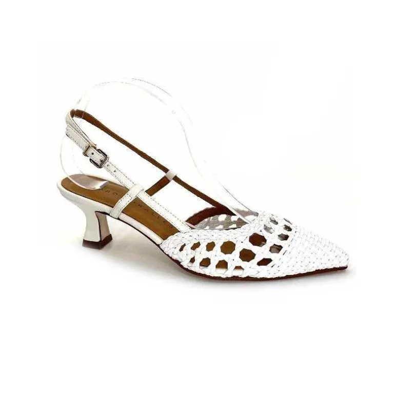 Pedro Miralles Escarpins Bride Arrière 14781 Cuir Blanc Best