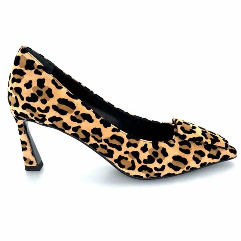 chantal Escarpins 2382 456C Daim Maculato Léo Camel Discount