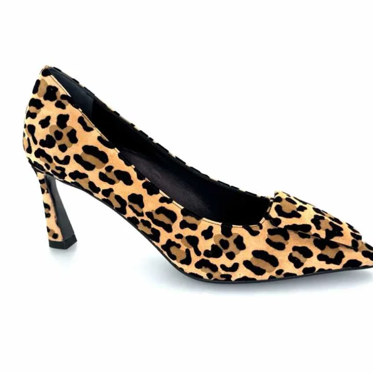 chantal Escarpins 2382 456C Daim Maculato Léo Camel Discount