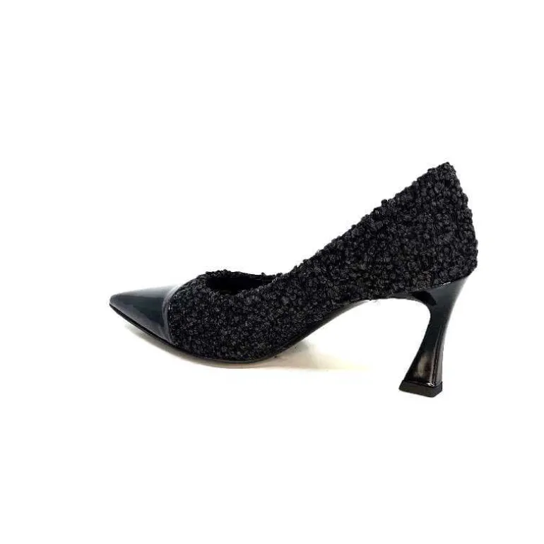 moon flower - enzo di martino Escarpins Enzo Di Martino Eli 715 Textile Cuir Vernis Noir New