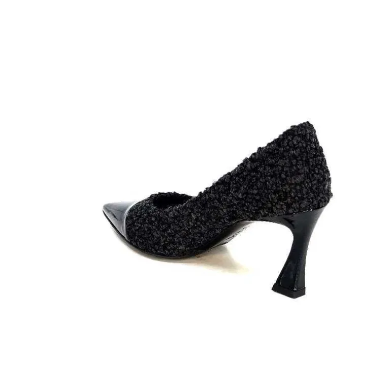 moon flower - enzo di martino Escarpins Enzo Di Martino Eli 715 Textile Cuir Vernis Noir New