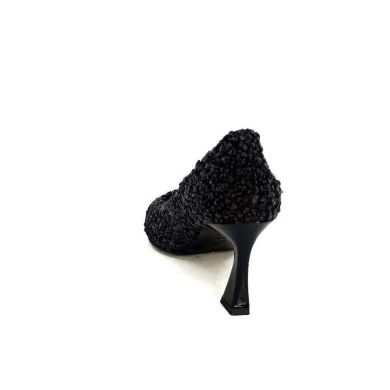 moon flower - enzo di martino Escarpins Enzo Di Martino Eli 715 Textile Cuir Vernis Noir New