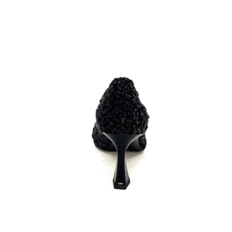 moon flower - enzo di martino Escarpins Enzo Di Martino Eli 715 Textile Cuir Vernis Noir New
