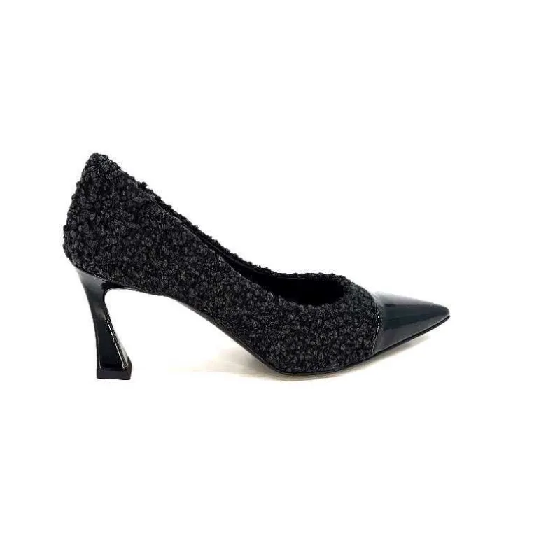 moon flower - enzo di martino Escarpins Enzo Di Martino Eli 715 Textile Cuir Vernis Noir New