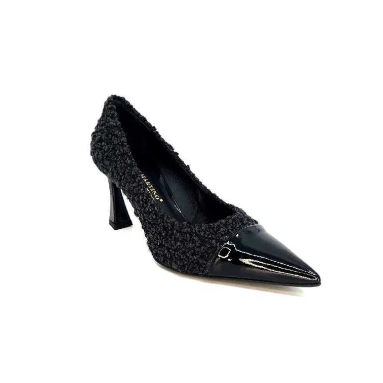 moon flower - enzo di martino Escarpins Enzo Di Martino Eli 715 Textile Cuir Vernis Noir New
