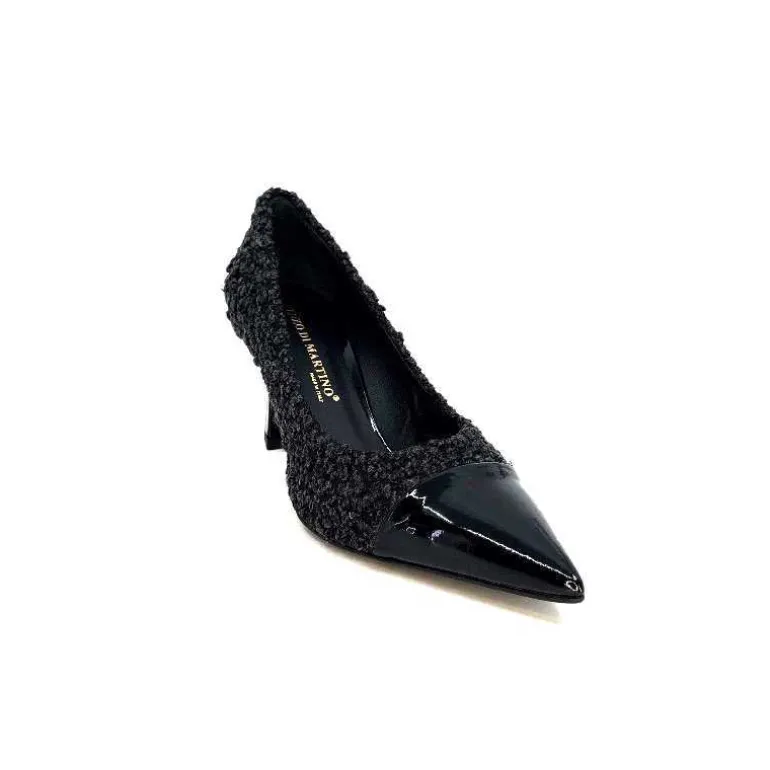 moon flower - enzo di martino Escarpins Enzo Di Martino Eli 715 Textile Cuir Vernis Noir New