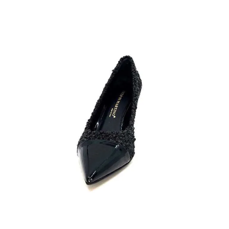 moon flower - enzo di martino Escarpins Enzo Di Martino Eli 715 Textile Cuir Vernis Noir New