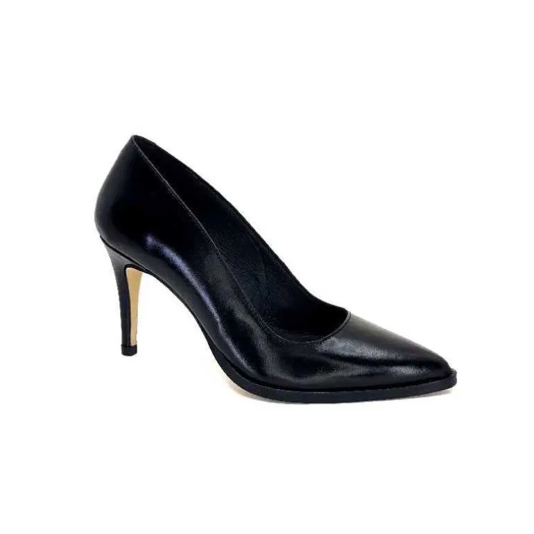 Ivoire0381b Escarpins Ivoire 7420 Vr Cuir Noir Store