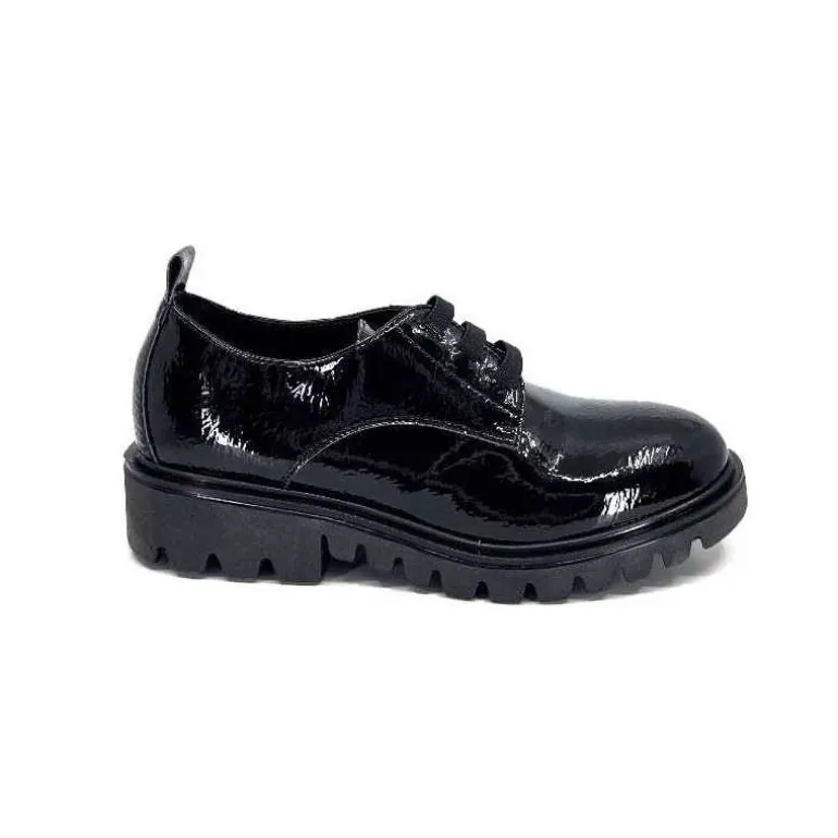 Ivoire0130a Lacets Ivoire 3g4835 Cuir Vernis Noir New