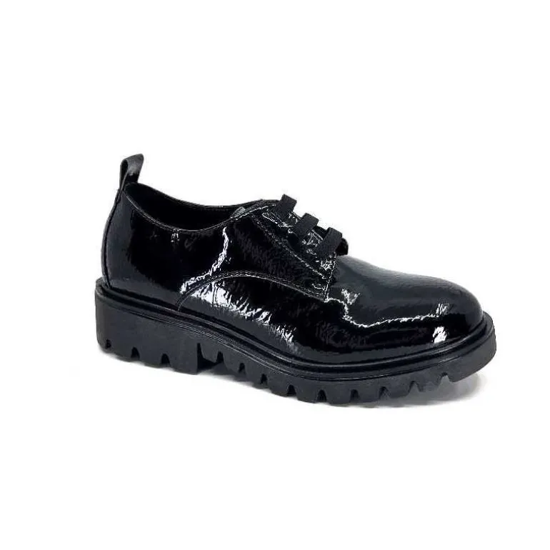 Ivoire0130a Lacets Ivoire 3g4835 Cuir Vernis Noir New