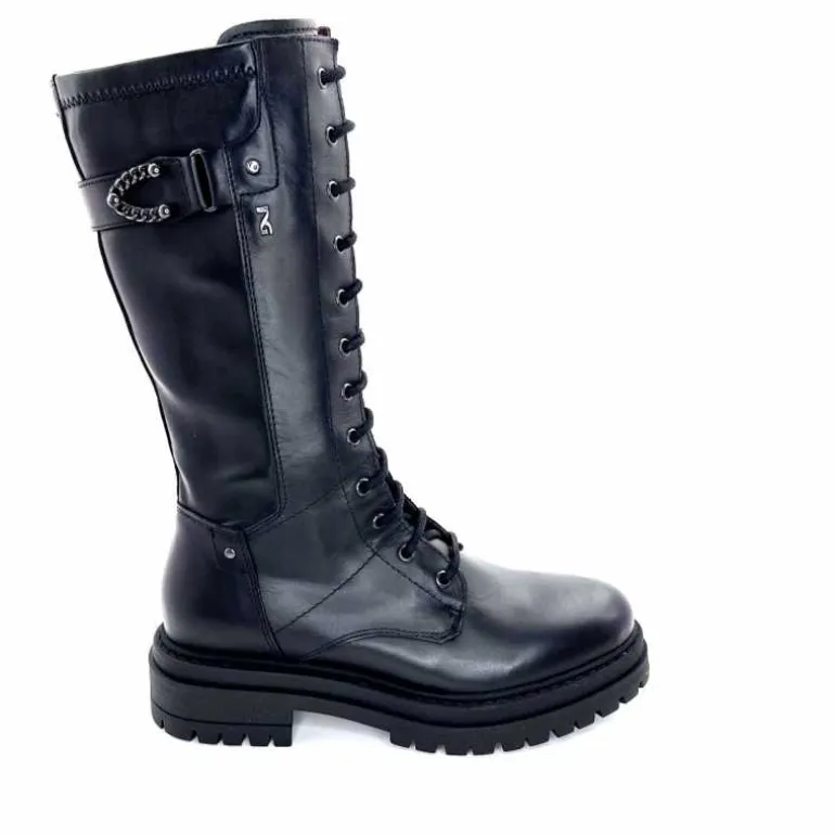 Nero Giardini Mi-Bottes Rangers Lacées Zip Néro Giardini 1411840 D100 Cuir Noir Cheap