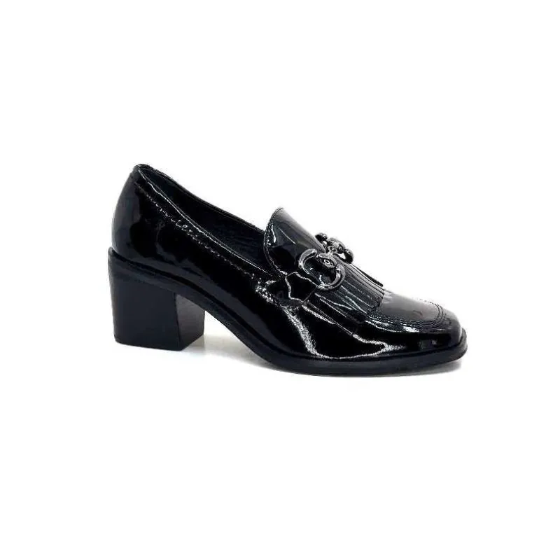 Ivoire0236a Mocassins à Talon Ivoire 78006 Fortunato Cuir Vernis Noir Cheap