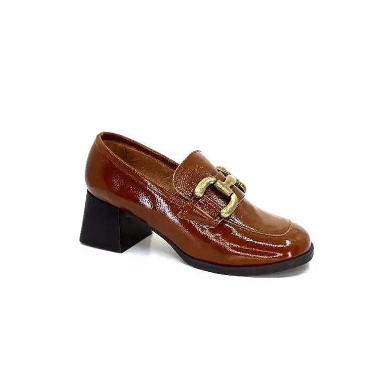 We Do Mocassins à Talon Ivoire 11301a Cuir Vernis Marron Sale