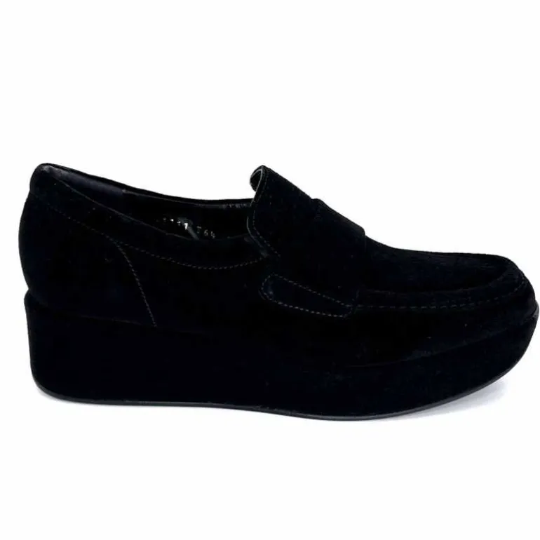 Pons Quintana Mocassins Compensées 11 111.00 Certier Daim Noir Outlet
