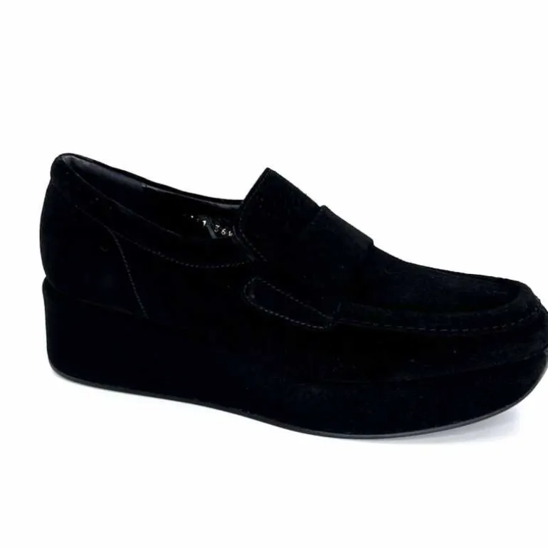 Pons Quintana Mocassins Compensées 11 111.00 Certier Daim Noir Outlet