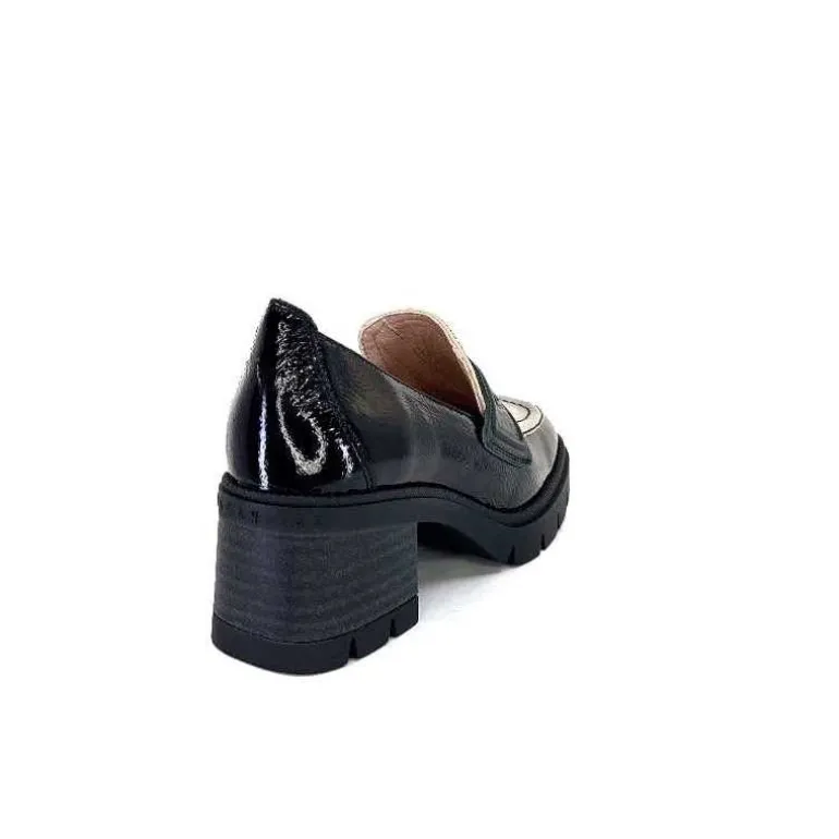 Hispanitas Mocassins Chi 232965 Everest Cuir Vernis Cuir Vert &amp; Beige Noir Store