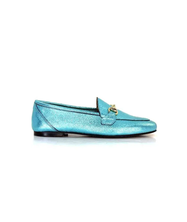 Ivoire0209b Mocassins Ivoire 12588 Cuir Métal Azul Bleu Best Sale