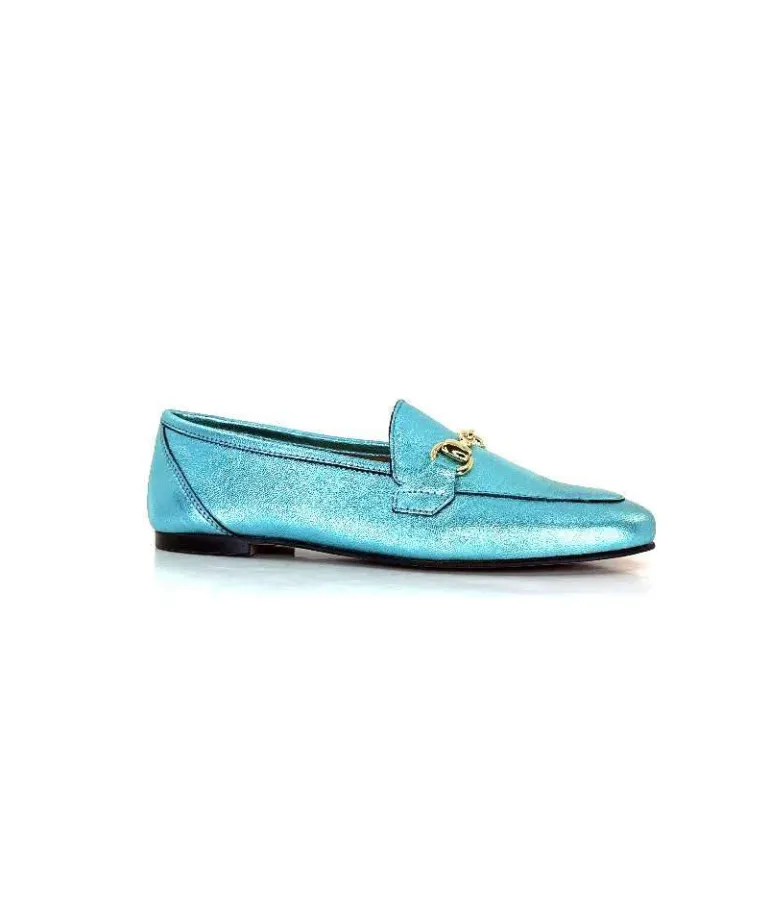 Ivoire0209b Mocassins Ivoire 12588 Cuir Métal Azul Bleu Best Sale