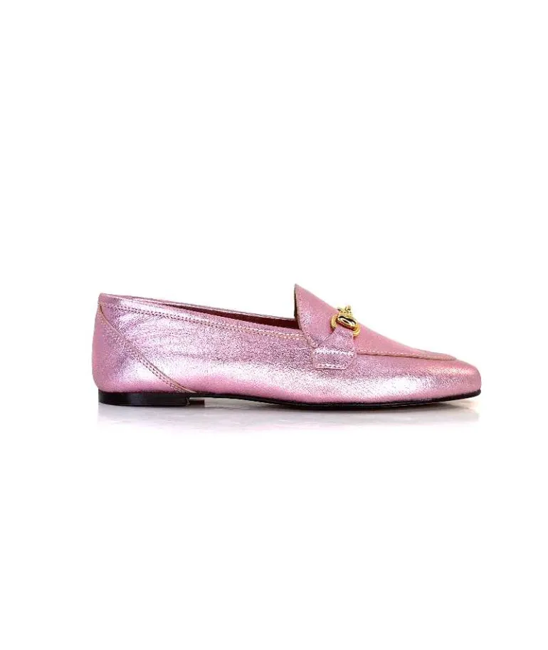 Ivoire0209b Mocassins Ivoire 12588 Cuir Métal Rose Store