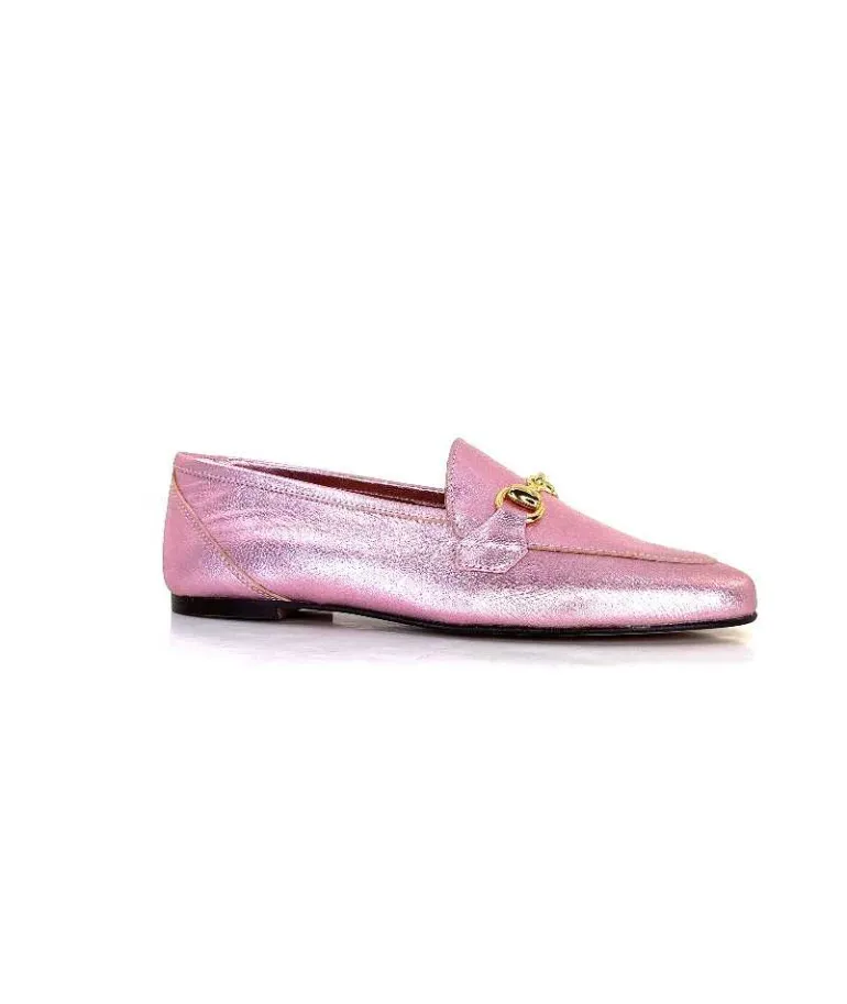 Ivoire0209b Mocassins Ivoire 12588 Cuir Métal Rose Store