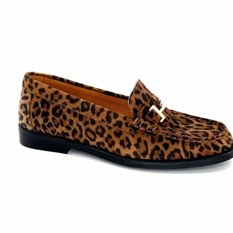 Ivoire0209b Mocassins Ivoire 13374 Daim Léo Léopard Discount