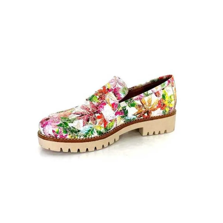 Ivoire0036a Mocassins Ivoire Cv5608 Cuir Imprimé Multicolore Fashion