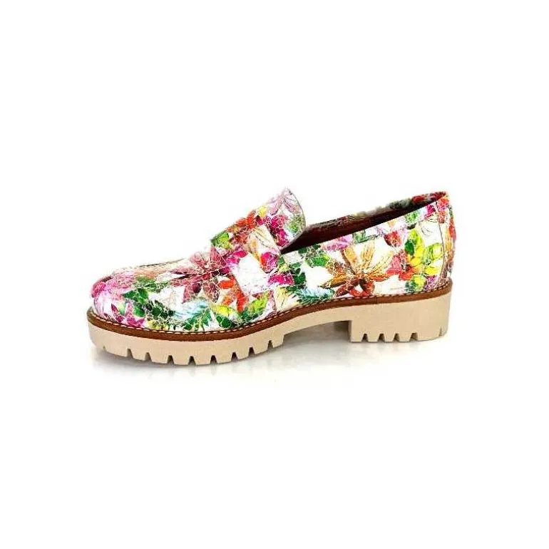 Ivoire0036a Mocassins Ivoire Cv5608 Cuir Imprimé Multicolore Fashion